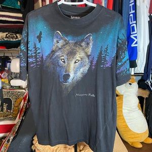 Vintage Niagara Falls wolf print tee size M